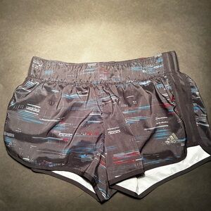 Adidas Black and Blue Athletic Shorts Lightweight Performance